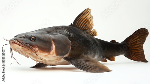 Mekong giant catfish on White background