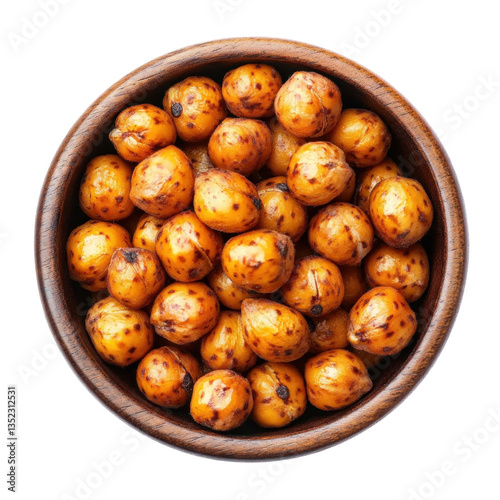 a bowl of fried or roasted chickpeas