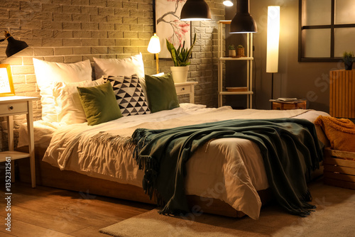 Interior of modern bedroom ...