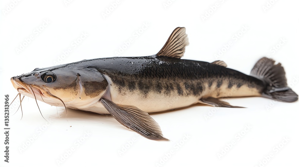 Obraz premium River catfish on White background