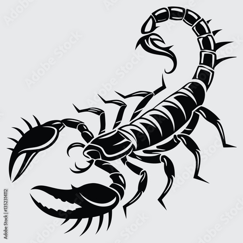 A scorpion stinging a centipede image silhouette design vector art and illustration