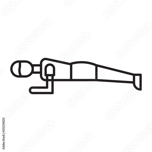 Free Download Plank Pose Vector Line Icon Design - GFXLoad