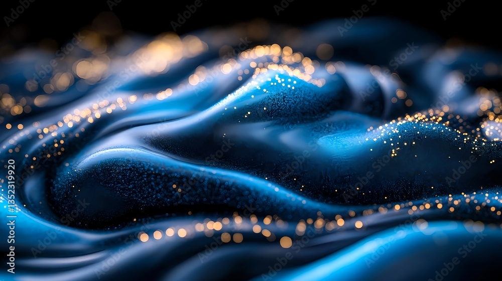 Obraz premium Abstract Blue and Turquoise Halftone Lines on Dark Background