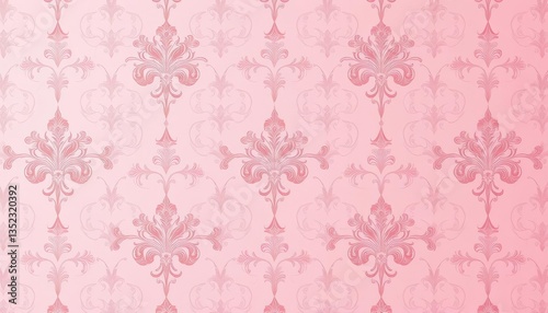 Subtle damask pattern on soft pink wallpaper, elegant texture, graphics, romantic