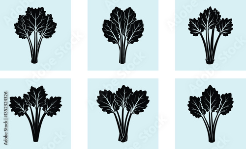 Rhubarb silhouette vector