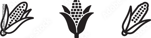 Corn Icons for Agriculture and Food Design