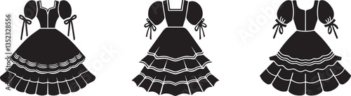 Traditional Dresses Icons for Cultural Celebrations