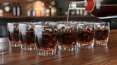 High Quality Collection of Drinks Poured Into Glasses on Table
