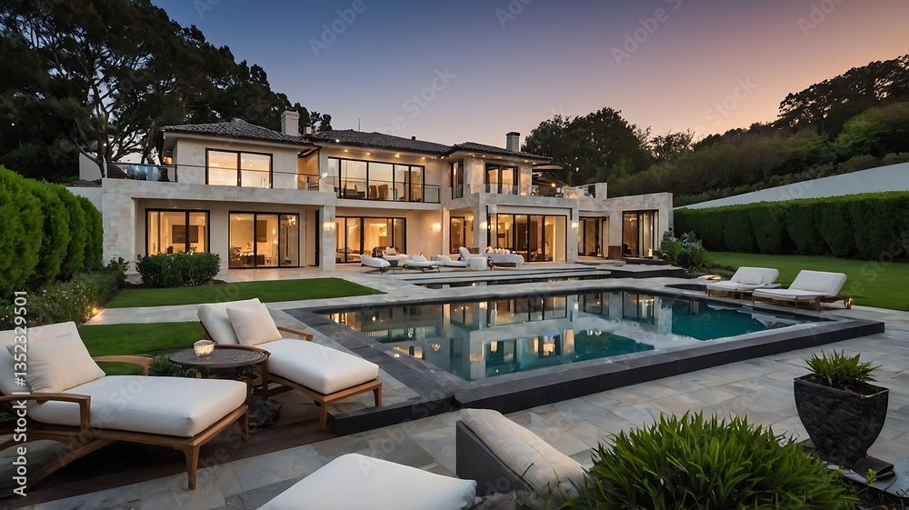 Fototapeta premium luxury hotel in the morning, luxury house interior 