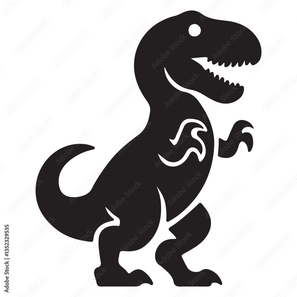 Obraz premium Tyrannosaurus dinosaur vector illustration Dinosaur Adventure vector illustration of a dinosaur Collection of dinosaur silhouettes Dinosaur skeleton from the Cretaceous period