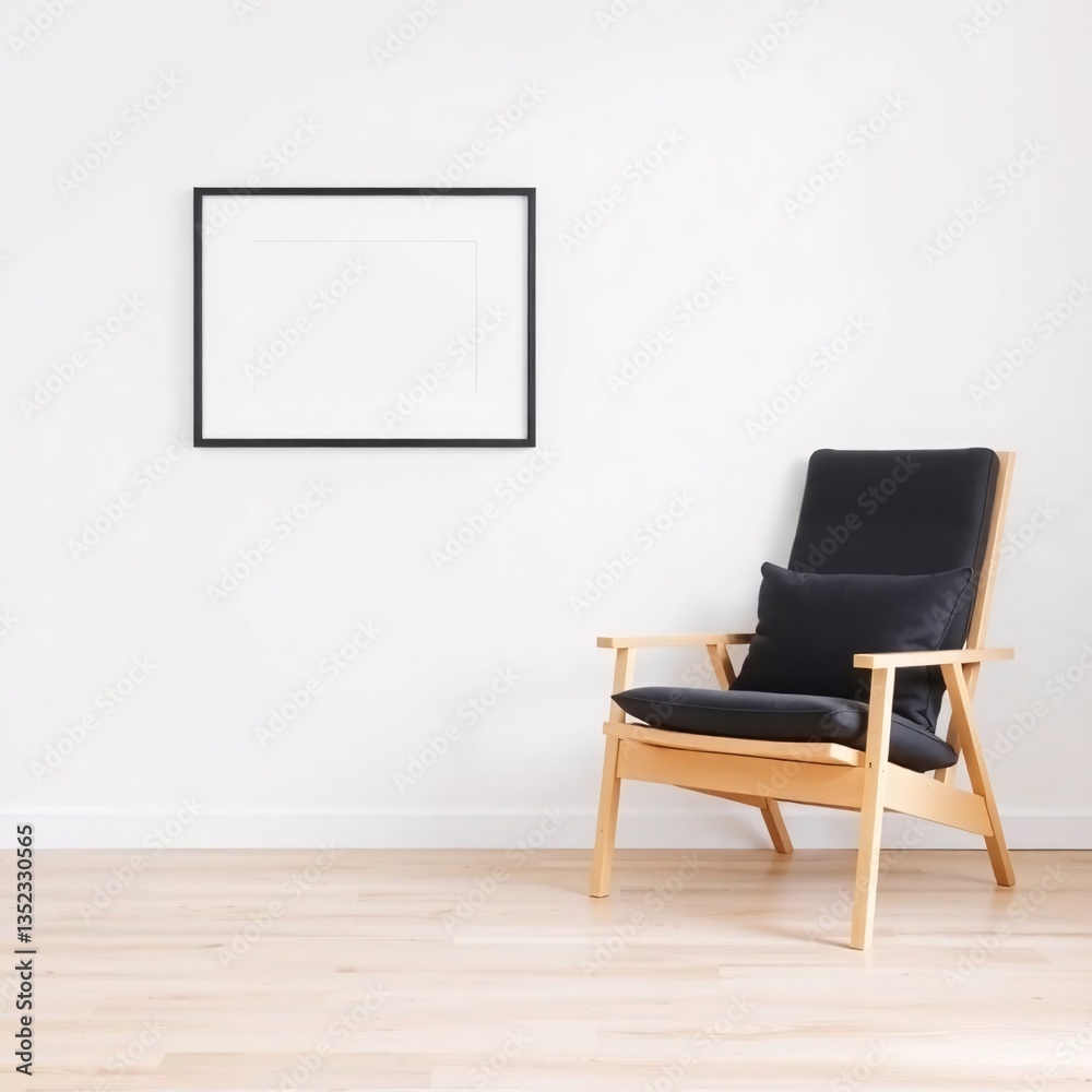 Fototapeta premium Chair and Empty Frames with an empty room