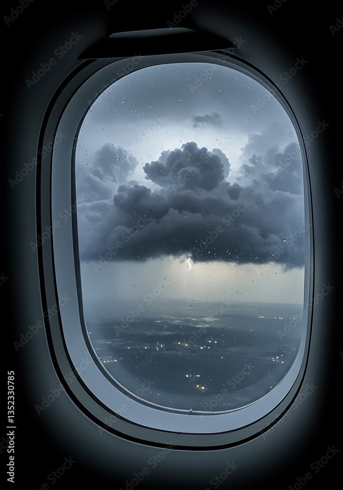Naklejka premium view from airplane window cloud