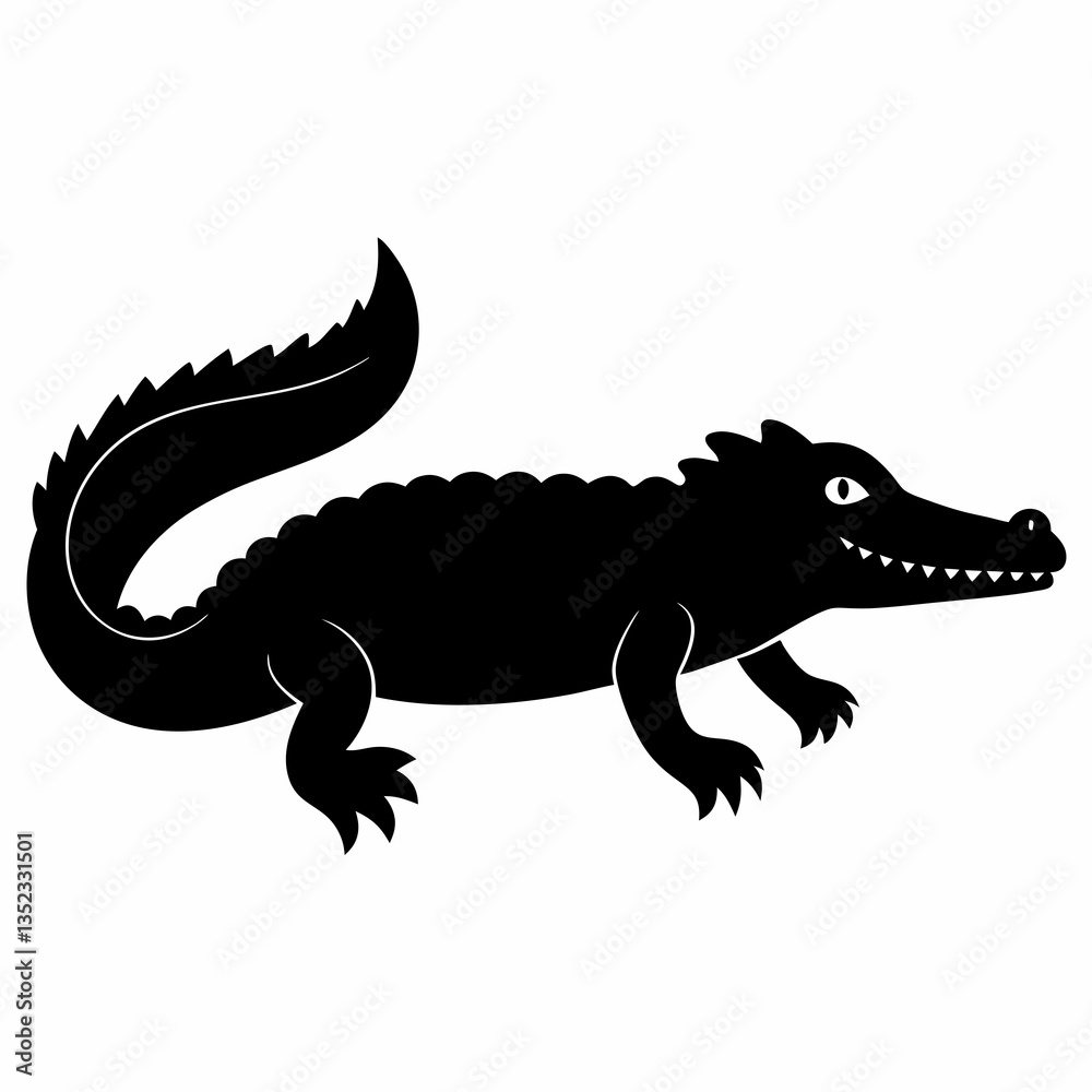 Obraz premium Crisp Crocodile Silhouette Artwork