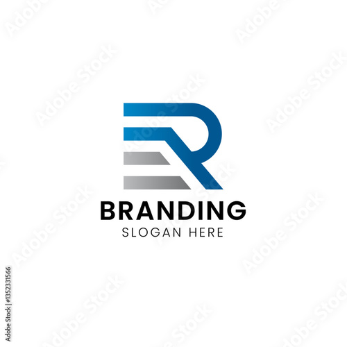 Letter RE or RF typography logo. 