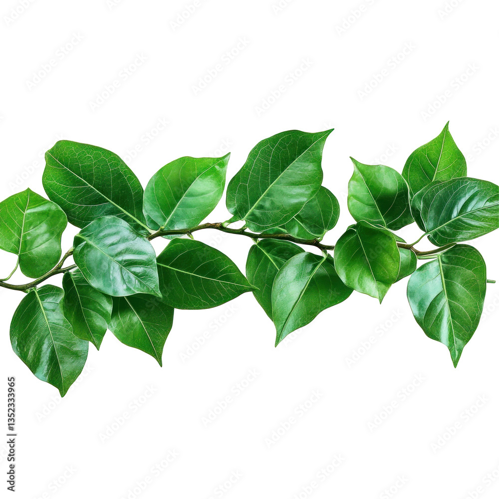 Fototapeta premium green leaves isolated on a white background 