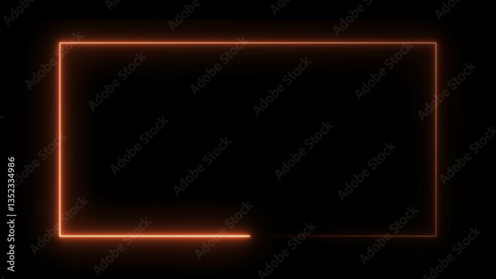 Abstract glowing fire neon frame rectangle icon background 4k illustration. Abstract glowing fire neon frame rectangle icon background 4k illustration.