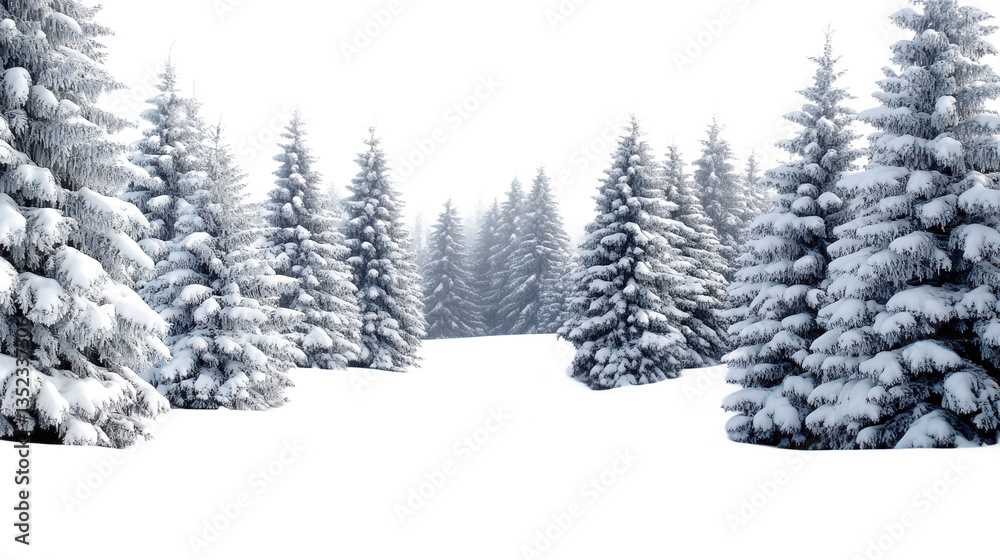 Naklejka premium Winter Wonderland Forest Scene