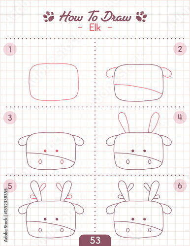 How to Draw Doodle Animal, Cartoon Character Step by Step Drawing Tutorial.