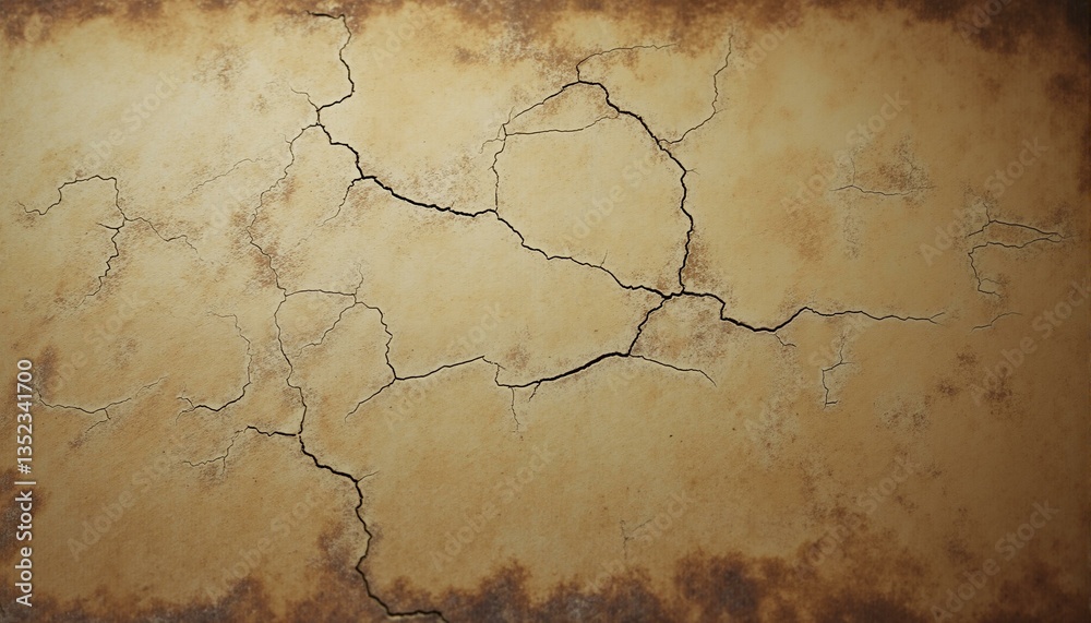 Obraz premium A close-up view of an old, weathered leather saddle surface with fine cracks and worn patches.