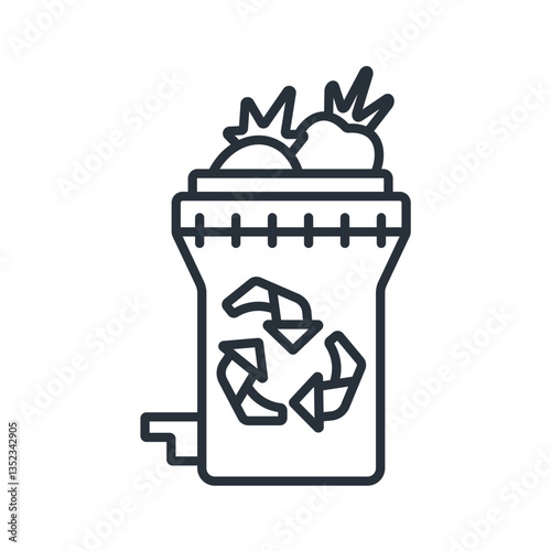 organic bin icons isolated on White Background. Flat style design