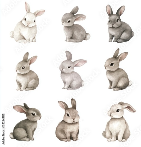 Cute rabbit  a simple watercolor 