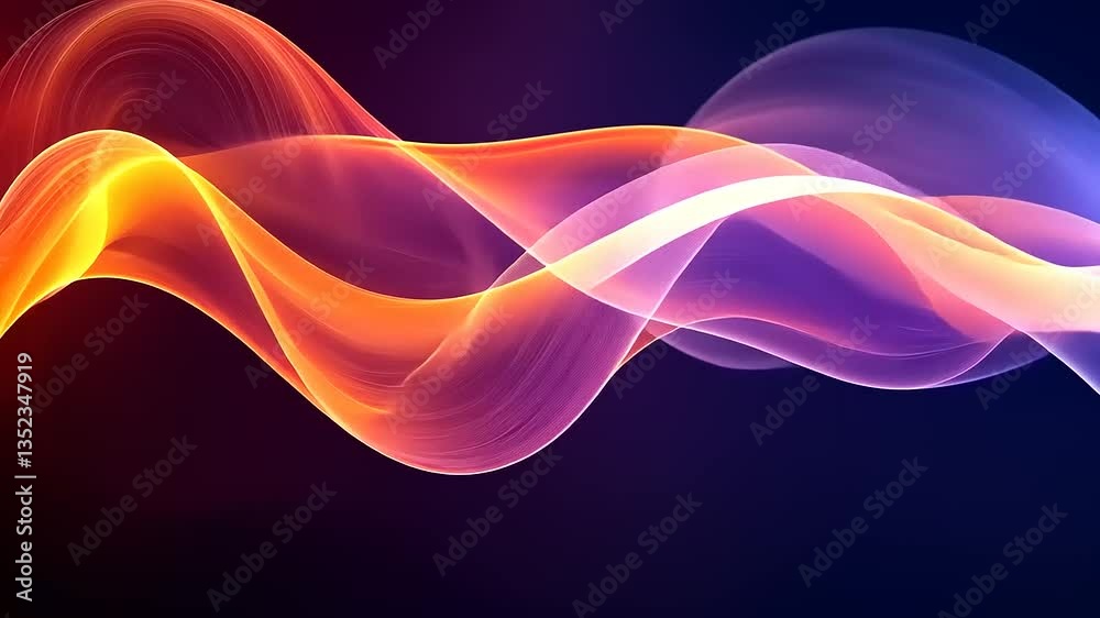Abstract colorful wave patterns flowing against a dark background, creating a dynamic visual effect