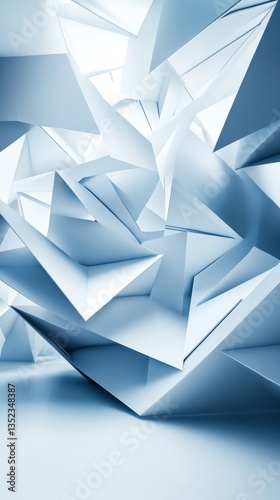 Geometric Abstract Composition Featuring Intersecting Angles and Soft Lighting Effects