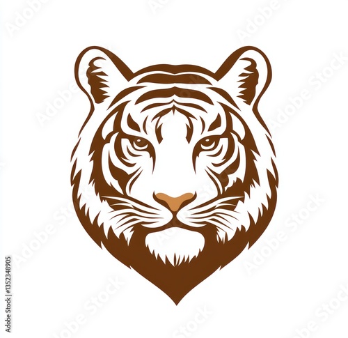 Logo  vector logo of an Asian tiger in brown on a white background
