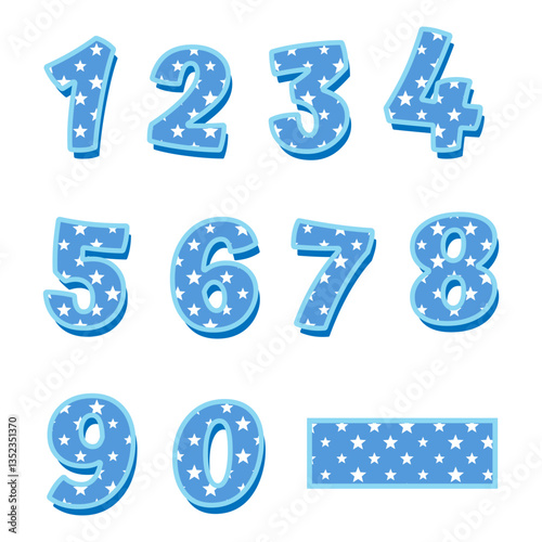 blue numbers with stars for candles