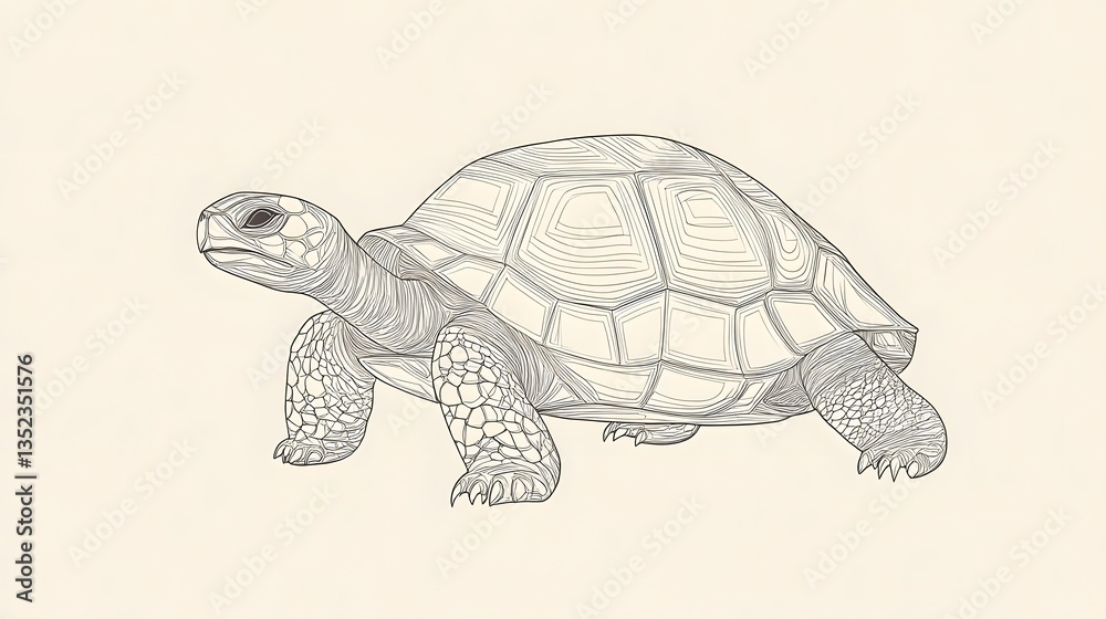 Fototapeta premium Minimalist line art of a tortoise