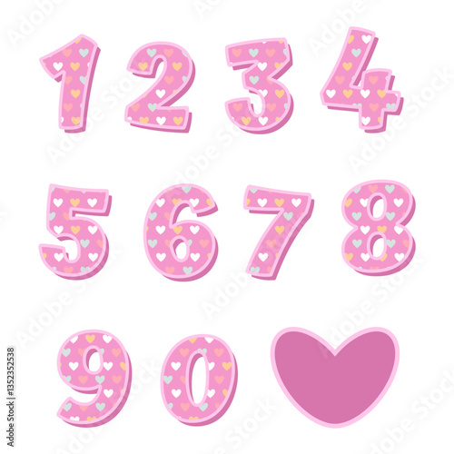 pink numbers with hearts for candles