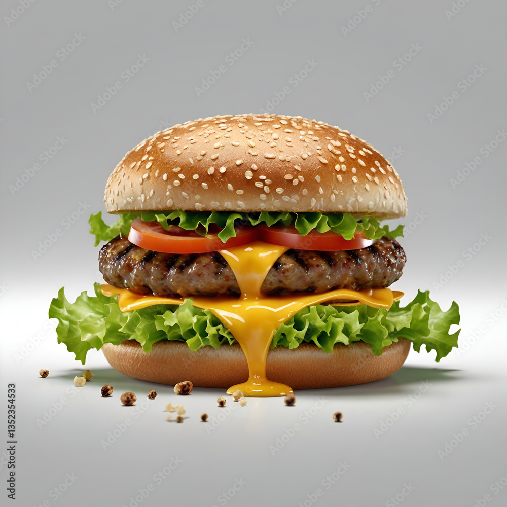 hamburger on a white background hamburger on a white background