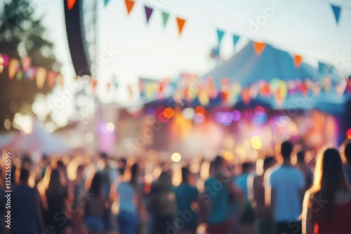 Music festival with vibrant colors and copy space