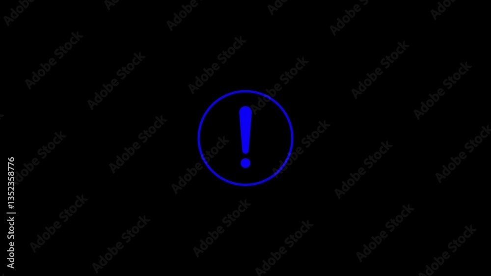 The significance of the warning blue color animation. Abstract notifications for critical information on black background. The significance of the warning blue color animation. Abstract notifications for critical information on black background.