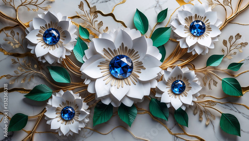blue and white flowers