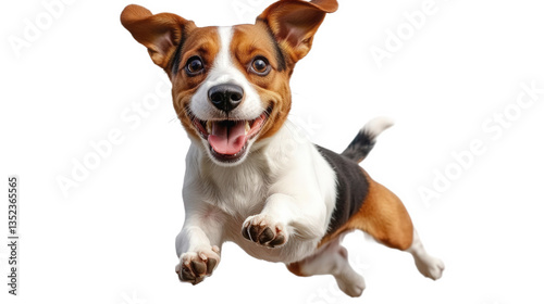 Playful Jack Russell Terrier in Mid-Air photo