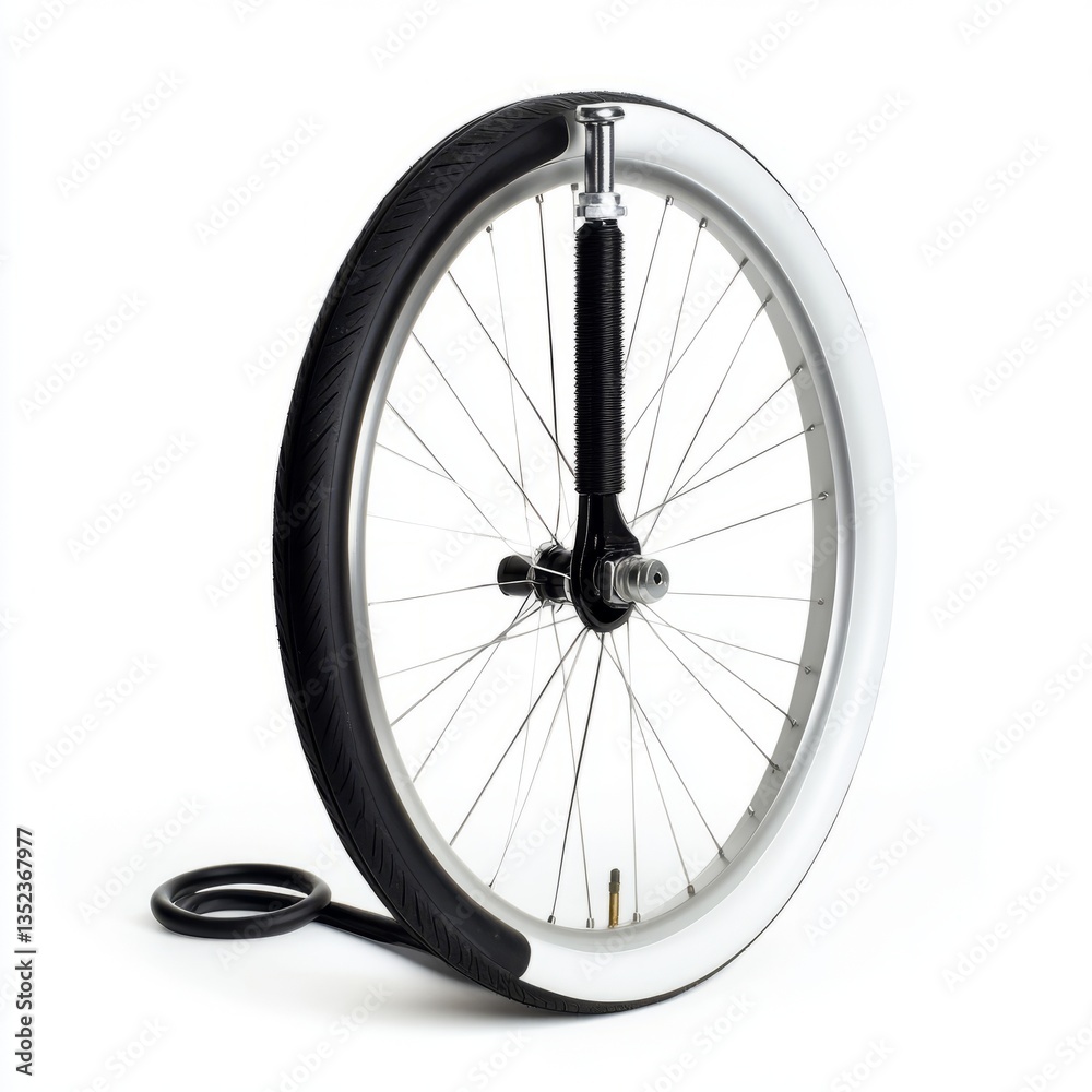 Fototapeta premium Generic Bike Tire Scene Pump Background. Base Black