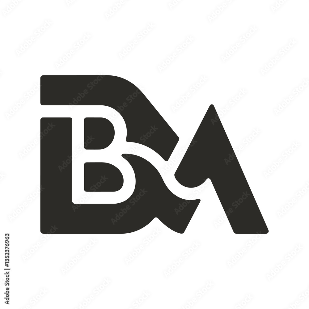 The logo is black and white with the letters BM The logo is black and white with the letters BM
