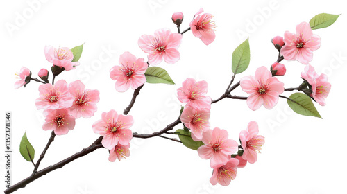 Beautiful Pink Cherry Blossom Branch