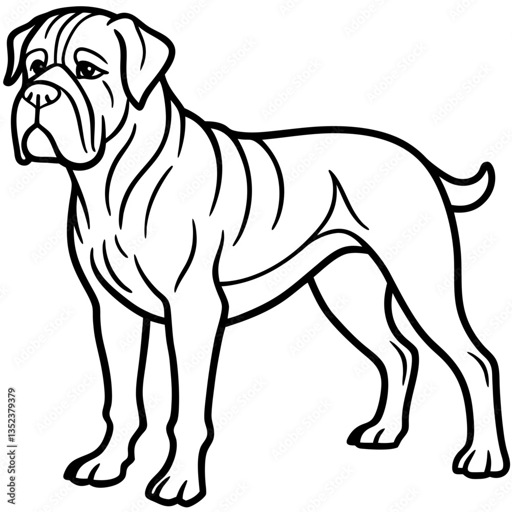 Fototapeta premium Canine Silhouette: An elegant silhouette of a majestic dog, presented in bold lines, capturing the strength and dignity of the breed. 