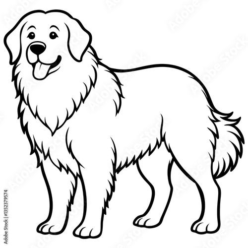 Friendly Companion: A charming illustration of a fluffy, smiling dog, radiating warmth and companionship. This artwork is perfect for pet lovers and animal enthusiasts.