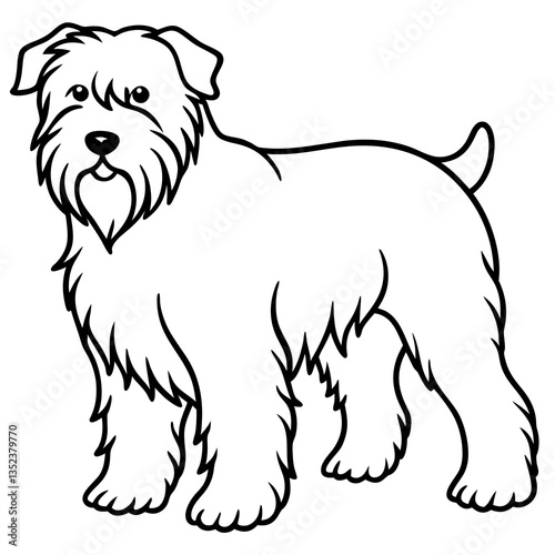 Playful Puppy: A line art portrayal of a young, energetic puppy, brimming with life and affection, capturing the spirit of a loyal companion.