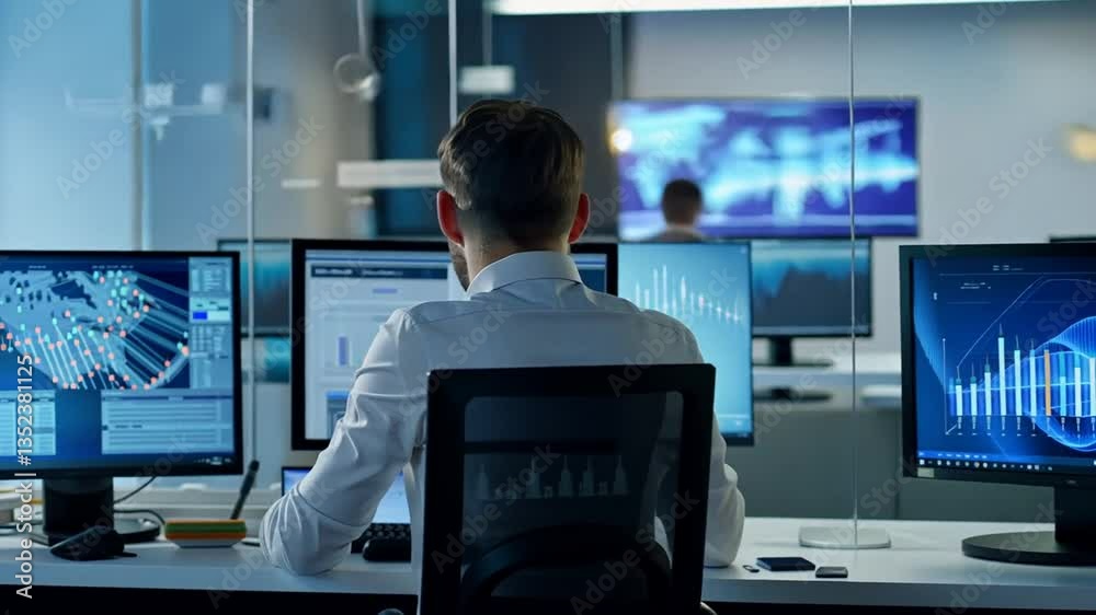 IT Spezialist bei Analyse digitaler Systeme im Büro
