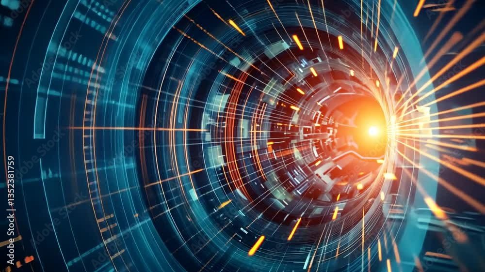 Digitale Energieexplosion in futuristischem Netz