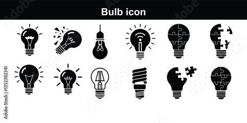 Light bulb icon. light lamp. Vector illustration Bright idea icon : Illustration of a glowing yellow light bulb Symbol of creativity, inspiration. For use Innovation icon set. Light bulb with cog symb