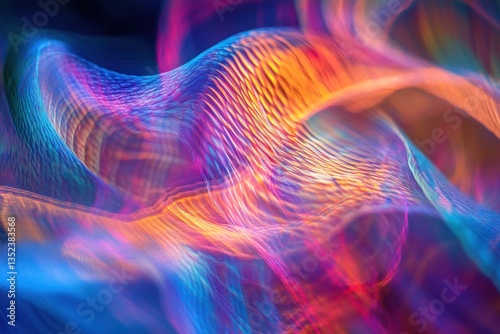 Uplifting abstract with vibrant hues and dynamic patterns under soft lighting
