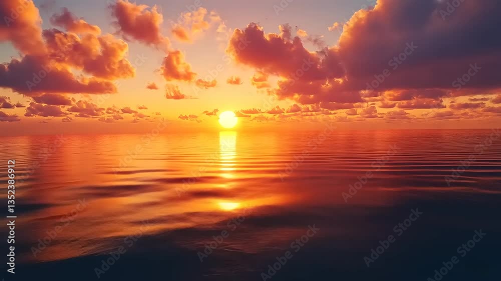 Beautiful Sunset Sky over Calm Water with Colorful Clouds Reflection Beautiful Sunset Sky over Calm Water with Colorful Clouds Reflection