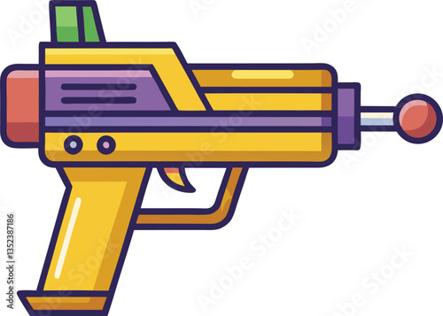Colorful Laser Gun Vector Icon.
