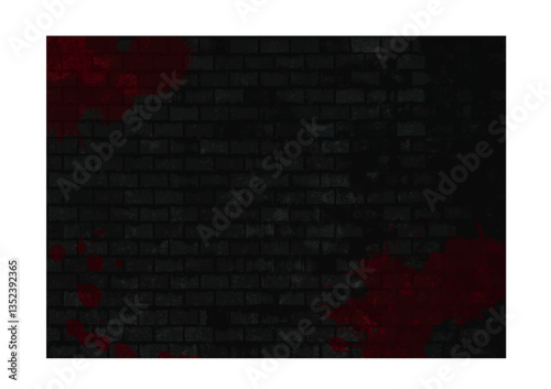 血痕のある不気味な煉瓦の壁　血　事件　犯罪	