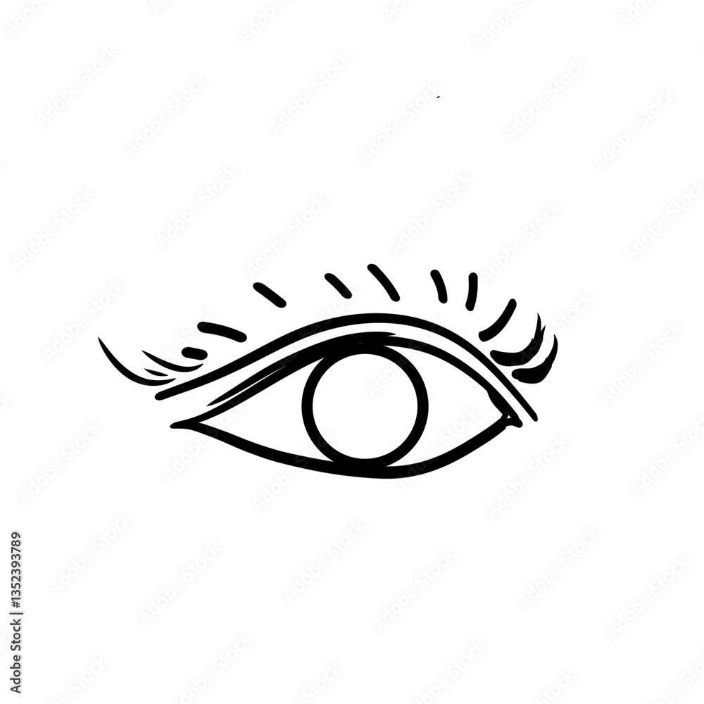 illustration of a sketch of a human eye on a white background illustration of a sketch of a human eye on a white background